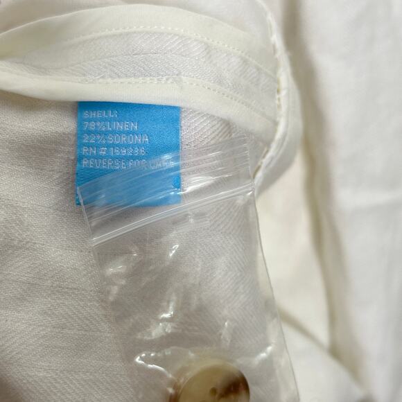 J. MCLAUGHLIN Linen Sorona Blazer Jacket White Sz L {SS46} - Picture 5 of 5